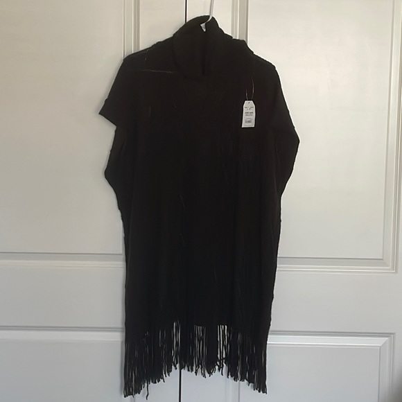 Time and Tru Black Knit sleeveless pullover sweater Fringed hem- One Size - Picture 2 of 9